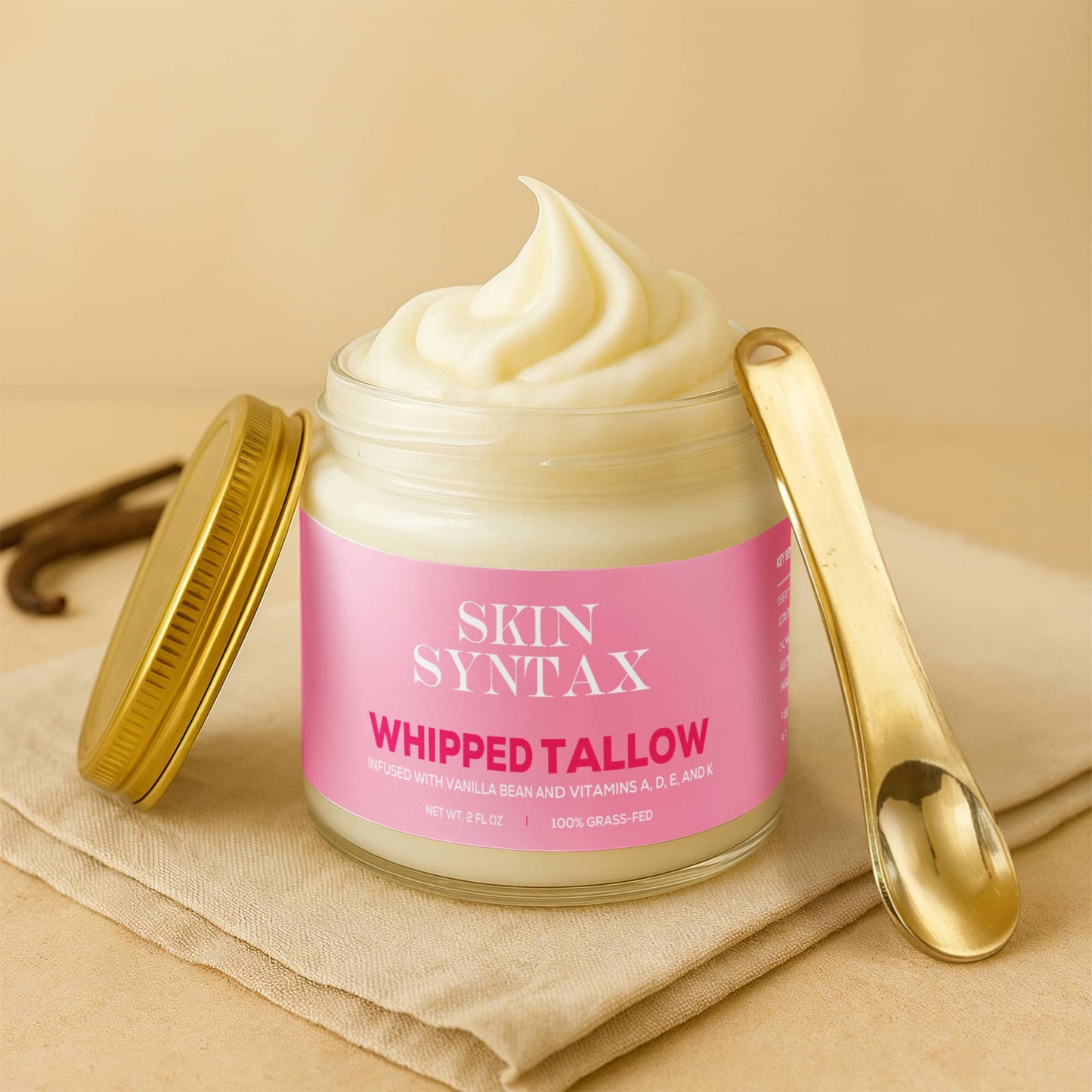 Whipped Grass-Fed Tallow Balm with Vanilla Bean