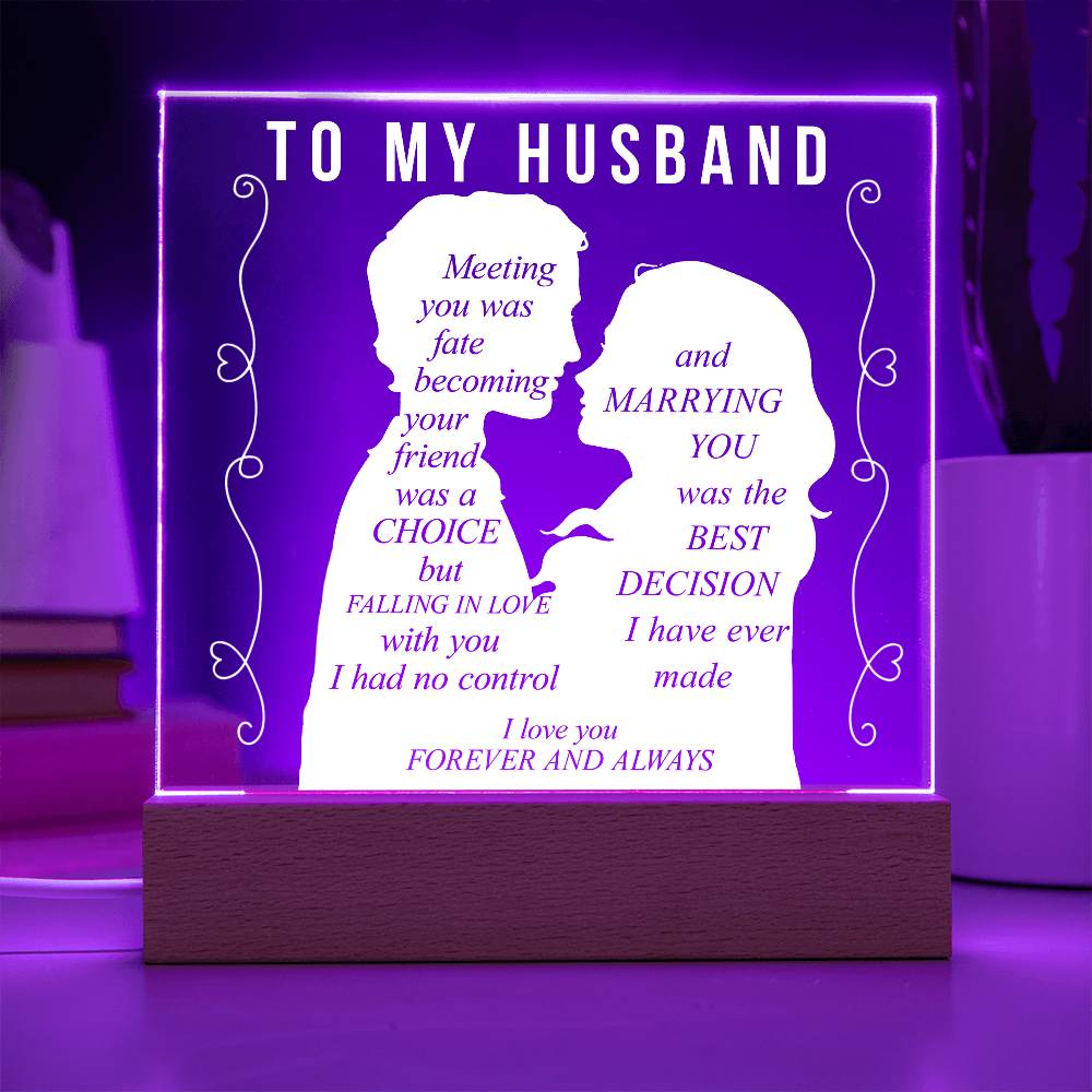 To My Husband | Square Acrylic Plaque