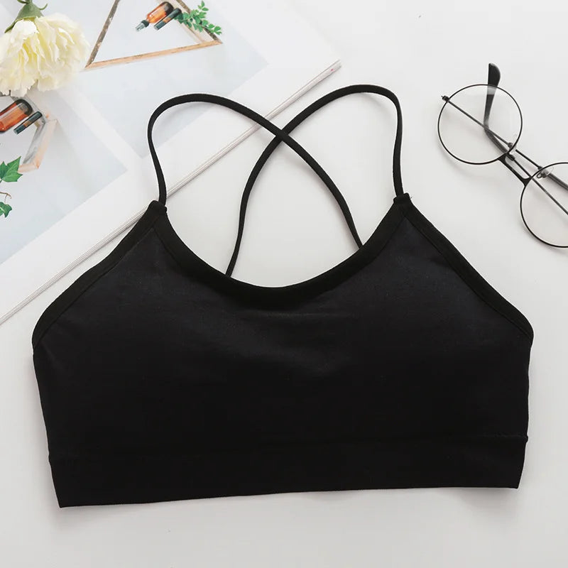 Women Top Cross Strap Sports Bra Thin