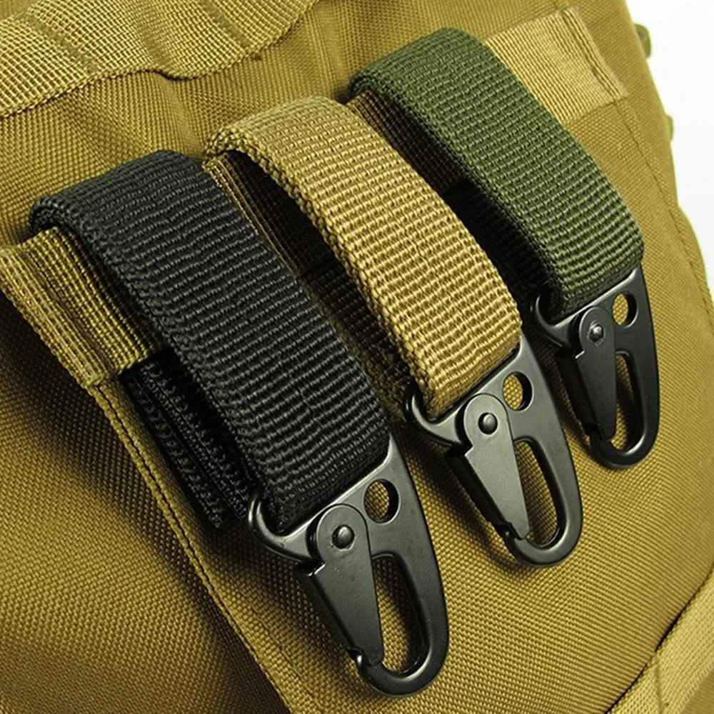 3Pcs Tactical Carabiner Outdoor EDC Keychain Nylon