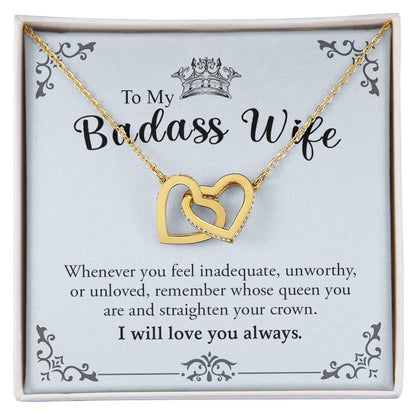 To My Badass Wife | Interlocking Hearts necklace