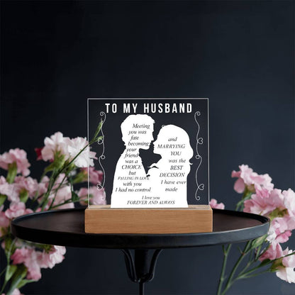 To My Husband | Square Acrylic Plaque